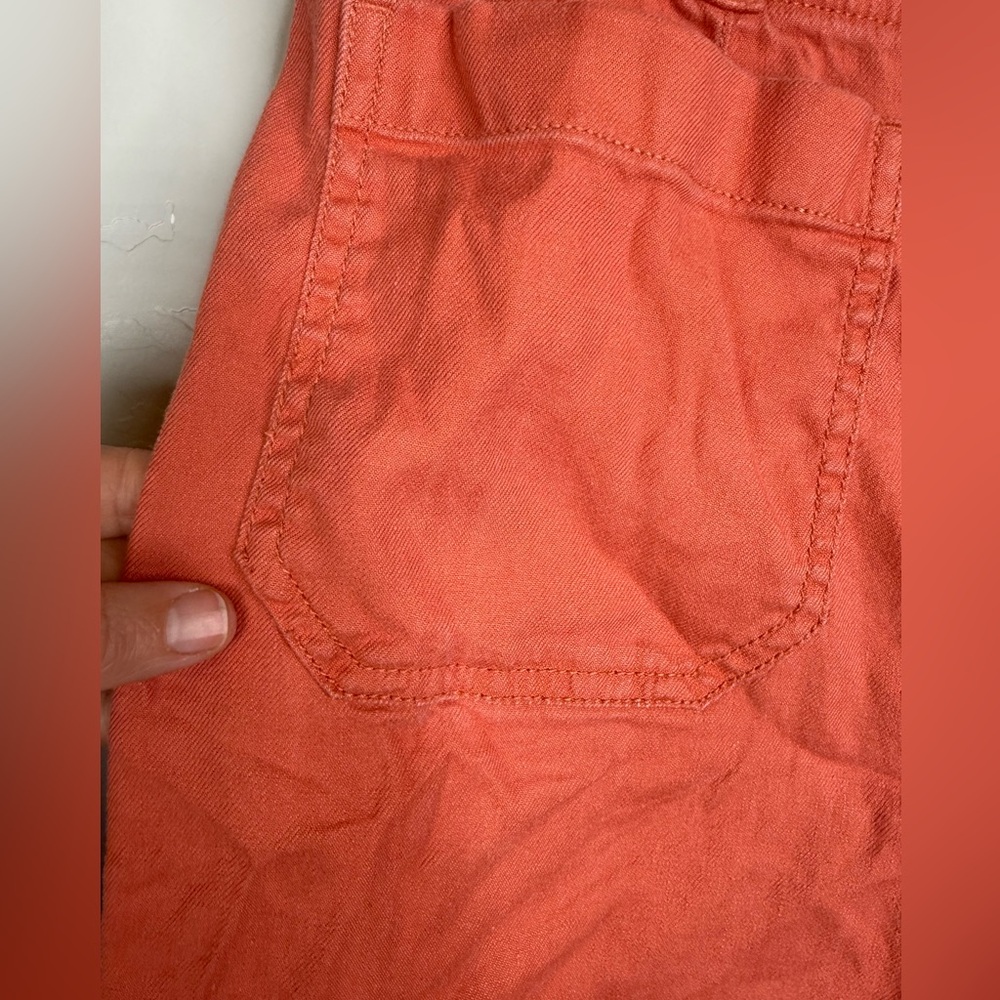Maeve High-Rise Cropped Wide-Leg Pants in Terracotta Rust - Picture 4 of 11